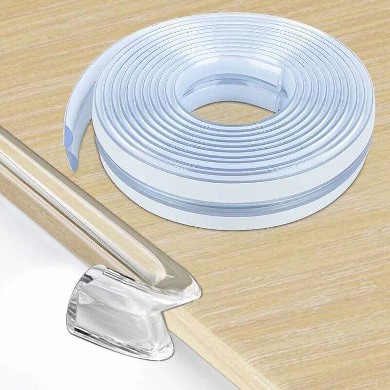 Silikon-Eckenschutz für Babytische, 6 m selbstklebender, transparenter Möbelschutz für Babys, Kanten- und Eckenschutz für die Sicherheit von Babys zu