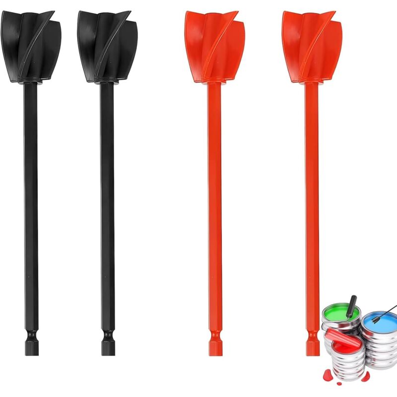 Bluedeer - Silikon Farbrührer, 4 Stück wiederverwendbar Epoxidharz Rührer, mischpaddel für 1/4 Bohrer, Farbmischer für epoxidharz, Pigment, Malen