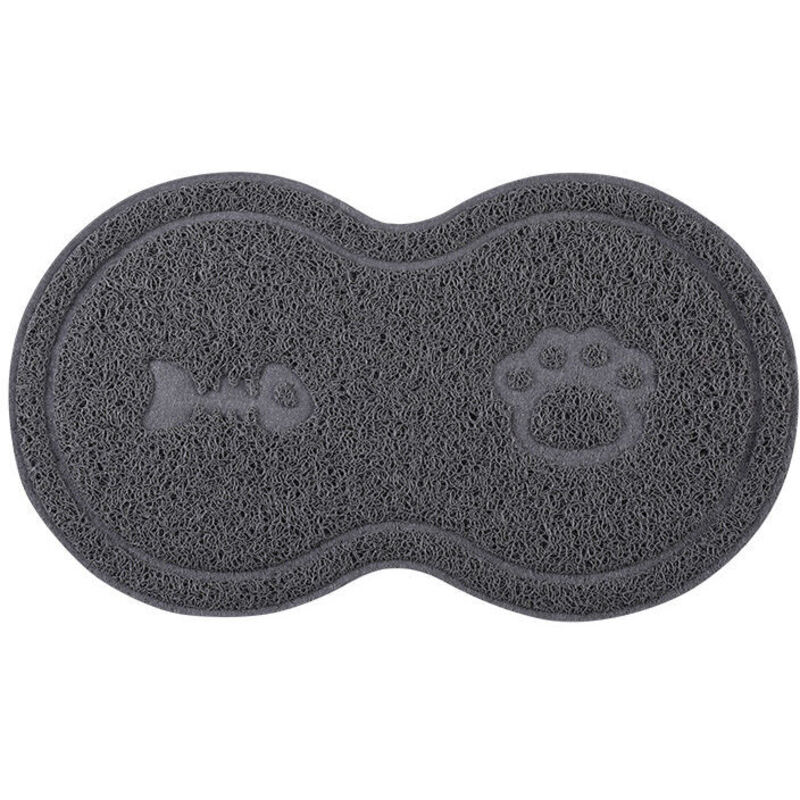 Silikon-Futtermatte für Katzen, wasserdicht und rutschfest, Futternapfunterlage für Hunde und Katzen, Wassernapf-Tischset Triomphe – Grau, 45 x 25 cm