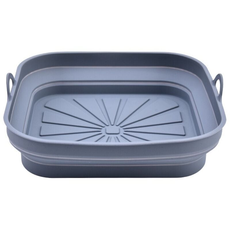 Silikon-Luftfritteusen-Korbform, 3-teilig, wiederverwendbare Luftfritteusen-Korbform, faltbare quadratische Luftfritteusen-Einlage für Luftfritteuse,