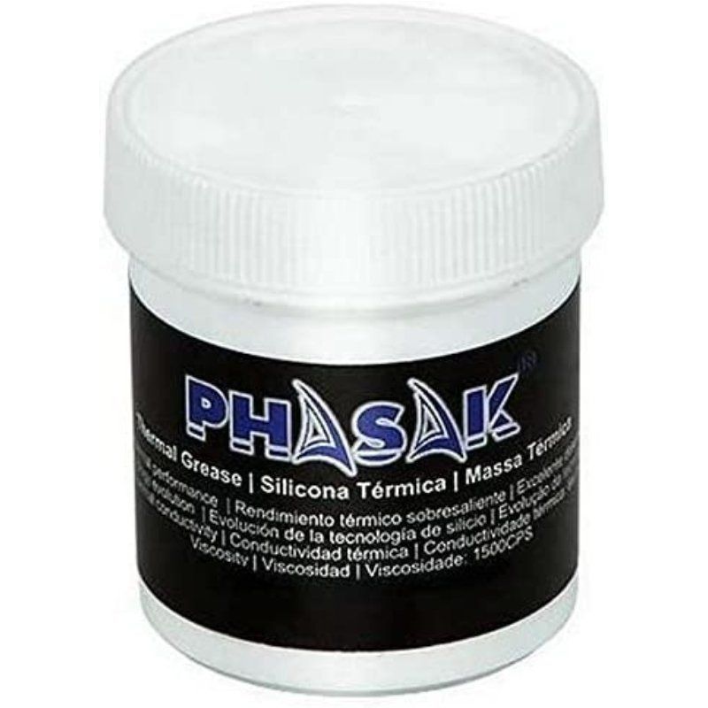 Phasak - dta 050, Thermosilikon-Kanister de 50 g, Wärmeableitung de für Prozessoren und Grafikkarten, hohe Leitfähigkeit 0,925 W/m-K, ungiftig, White