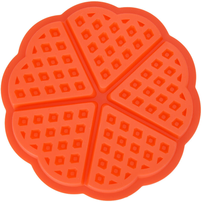 Silikon-Waffelform für Kuchen, Pralinen, Bonbons, Kekse, Muffins, Frühstück, Kochen, 4/5 Mulden (rund)