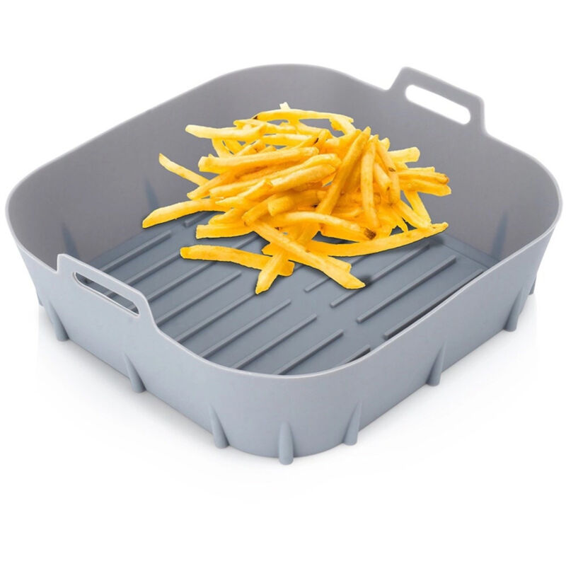 Reusable non stick insert for hot air fryer in gray silicone 8741