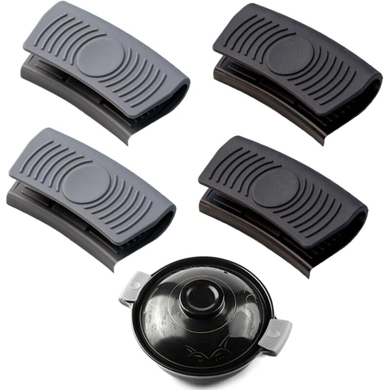 Silikongriffe, hitzebeständige Topflappen aus Silikon, Handschutz für Töpfe und Pfannen, universell abnehmbar, Schutz vor Hitze