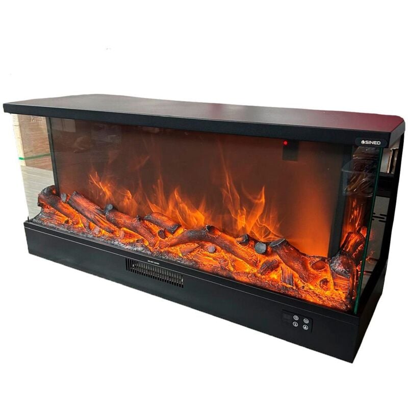 Dreiseitiger Elektrokamin Mit Leds Cm 150x50x35 Sined Caminetto Isarco 150