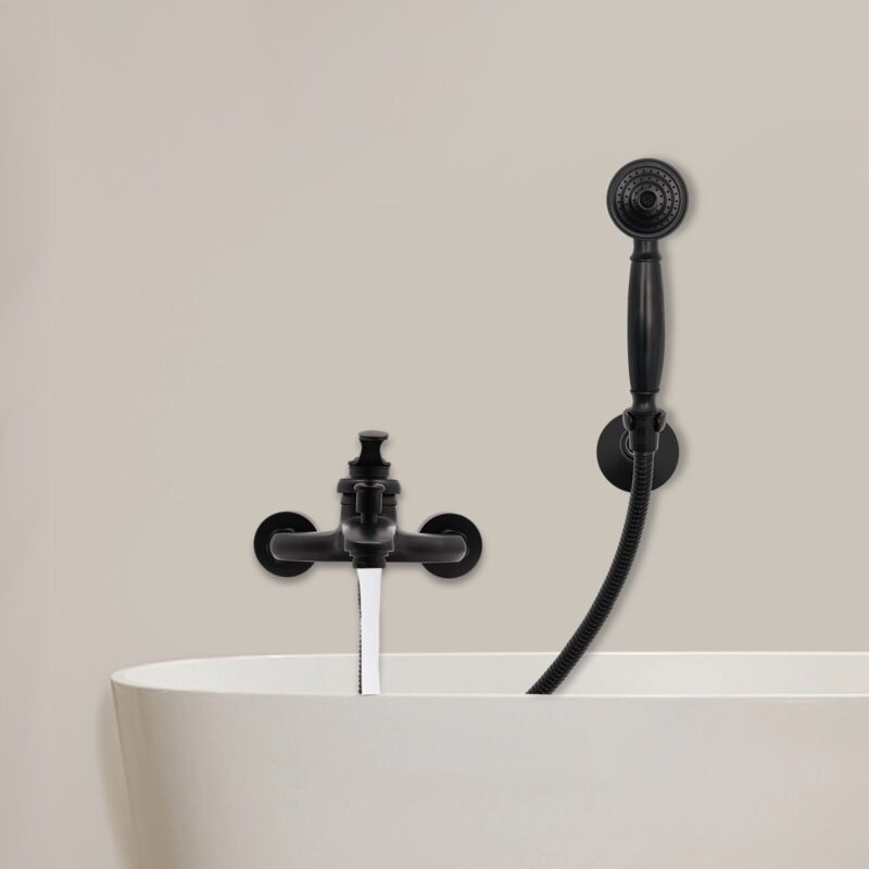 Single Spray Wall-Mount Hand Shower, Hand Held Shower with Hose, Chrome Handheld Shower Head, Slide Bar Hand Shower, Handheld Shower