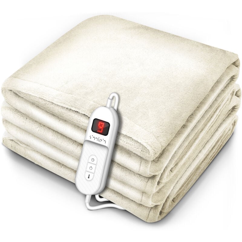 Sinnlein - Heizdecke elektrisch 160x120cm Creme Wärmeunterbett xxl Heizmatte Abschaltautomatik