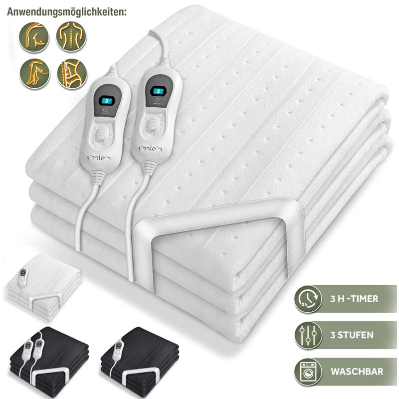 Wärmeunterbett 160 x 140 cm - Mit Muster elektrisch Heizdecke Abschaltautomatik Wärmedecke Wärmebett xxl - Sinnlein