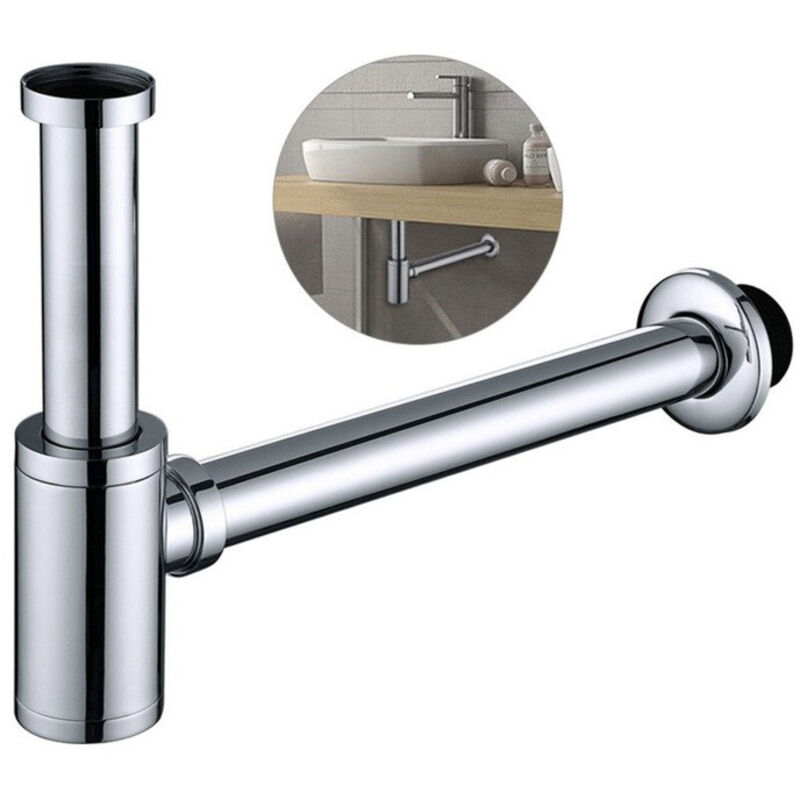 Siphon Waschbecken-Siphon aus Edelstahl Siphon Röhrensiphon für Waschbecken (Für Waschbecken und Waschbecken),Höhenverstellbares Siphon-Set G1-1-4