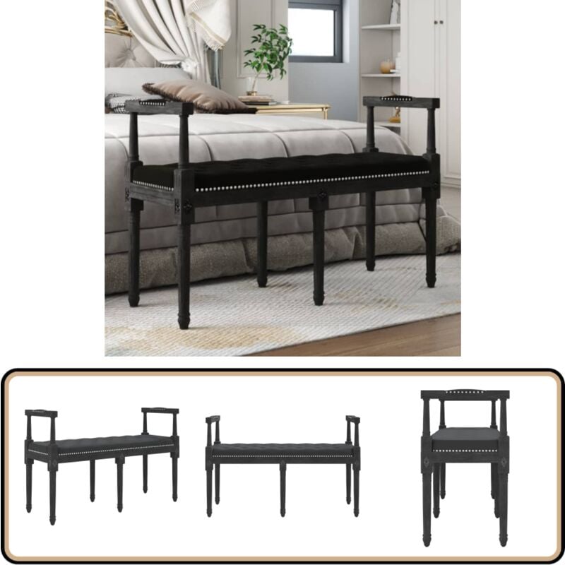 Vidaxl - Sitzbank Schwarz 110x40x70 cm Samt - Samtsofa - Bank Schwarz - Sitzbank - Wohnzimmer Dekoration - Sofa Bank