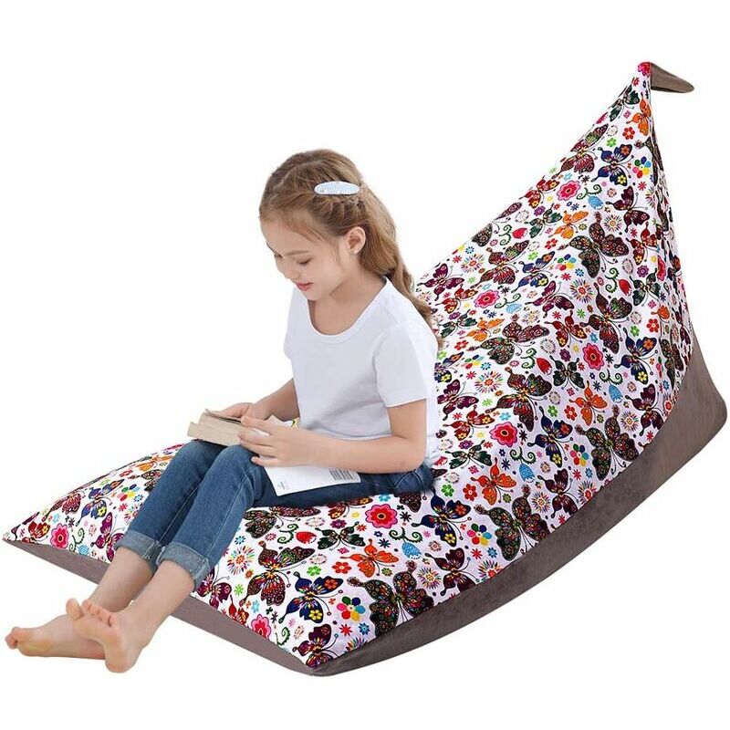 Sitzsack-Pouf aus Plüsch mit Tiermotiv für Kinder. Extra großer, superweicher Kissenbezug aus Samt für Jugendliche und Erwachsene