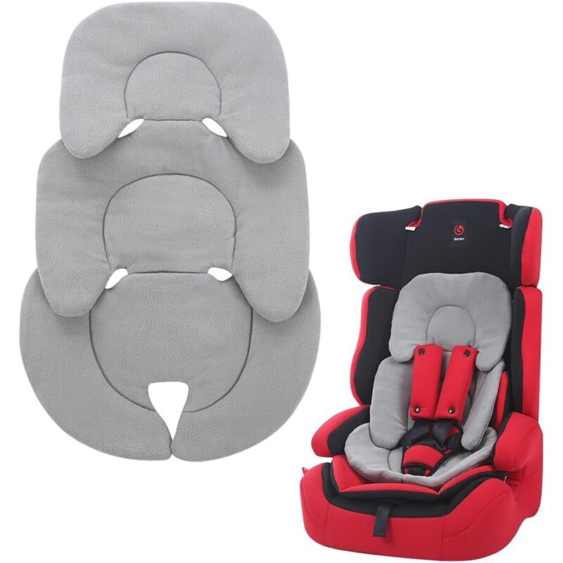 Sitzverkleinerer, Autositzkissen, Kopfstütze für Neugeborenen-Autositz, weicher Bezug für Autositz, Kinderwagen, Hochstuhl (grau)