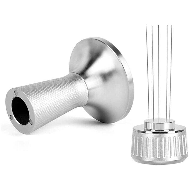 SNQ - Espresso-Nadelkaffee, 53 mm Espresso-Kaffeeführungspresse 2 in 1 mit 5 feinen Nadeln Edelstahl-Nadelkaffeeverteiler