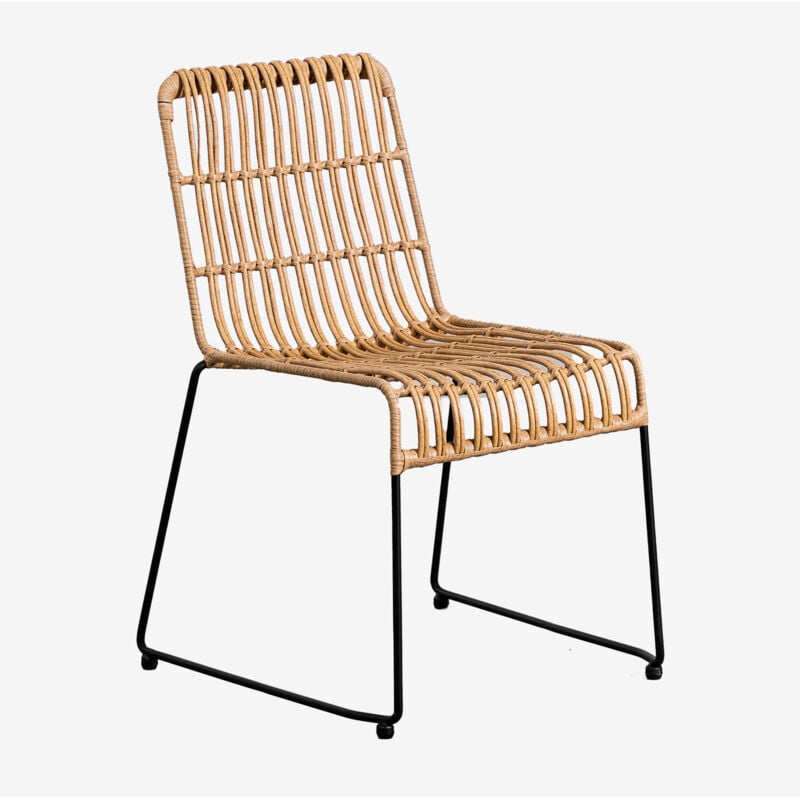 Sklum - 2er-Pack Aroa-Gartenstühle aus synthetischem Rattan Schwarz