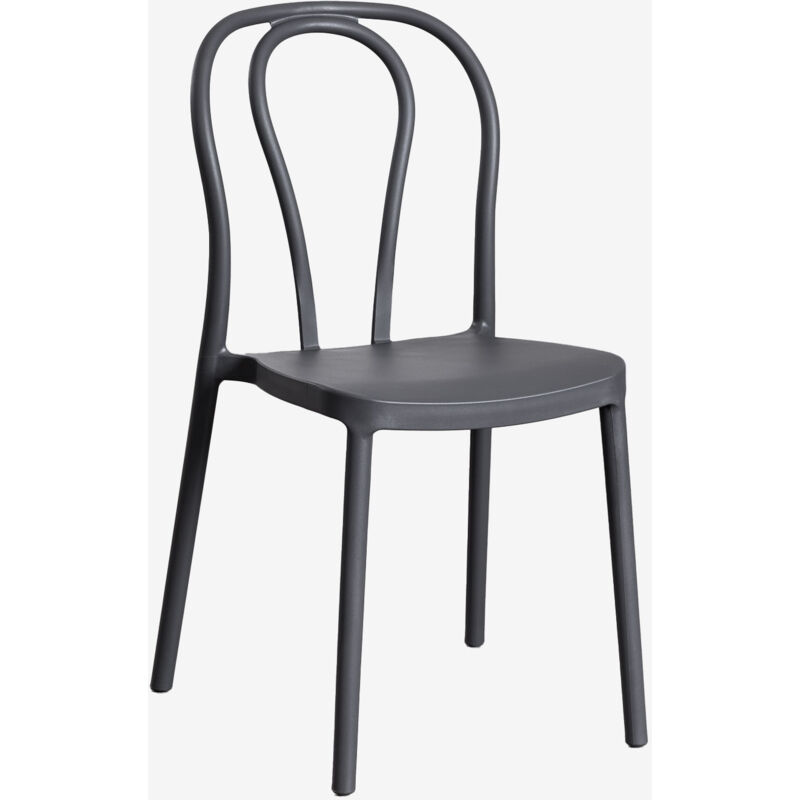 Sklum - 2er-Set stapelbare Gartenstühle aus Polypropylen Mizzi Grau Graphit