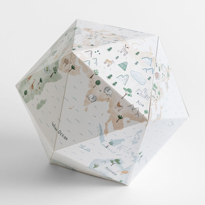 3D Weltkarte Dorian Kids Natürliche Farben - Sklum