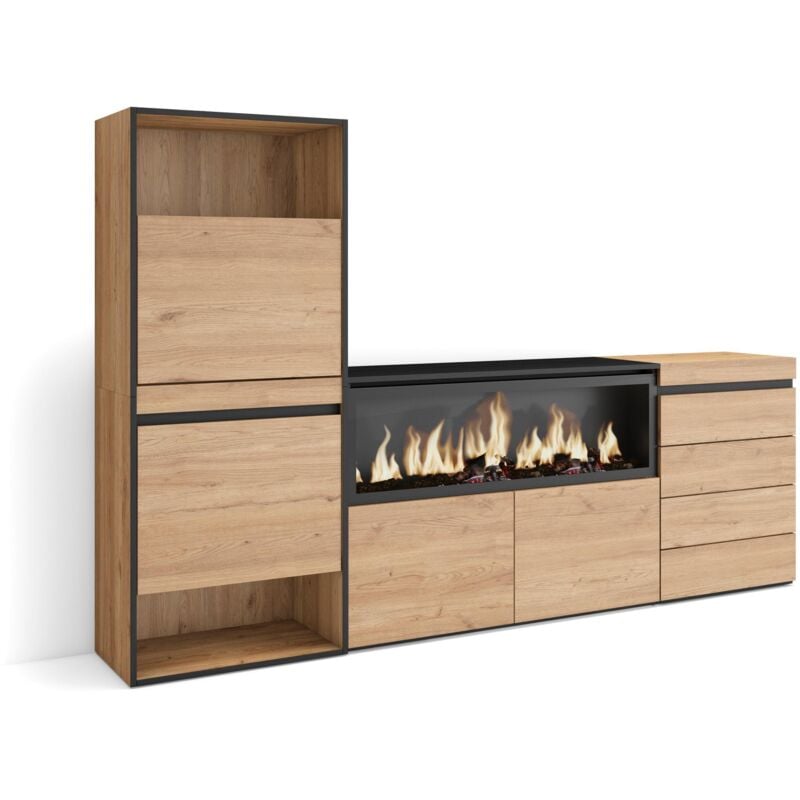 Skraut Home - Schuhregal, Schuhschrank, Schuhaufbewahrung, 224x145x35 cm, Für Schlafzimmer, Zimmer, Elektrokamin xxl, Kommode mit Schubladen,