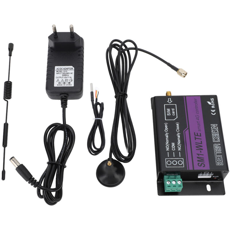 SM1 WLTE EA Mobiltelefon-Zutrittskontrollsystem, 4G-Türöffner mit Sonde, Temperatur- und Feuchtigkeitsalarm, Relais-Ausgangskontrollsystem für Büro