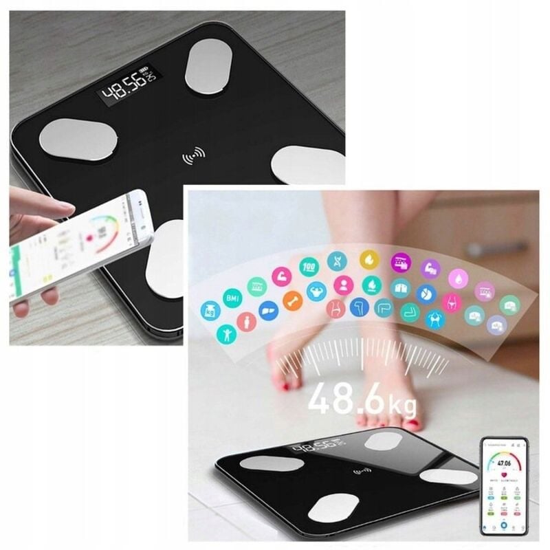 Smart 25in1 Apk Lcd Analytische Personenwaage 180 Kg - Verfolgen Sie Ihre Fortschritte