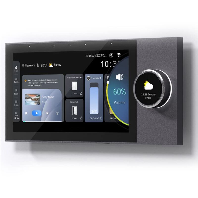 Smart-Home-Bedienfeld, 7-Zoll-Dimmschalter und Hintergrundmusik-Player, Smart Life Tuya-App-Steuerungs-Timer-Schalter für Smart-Geräte, unterstützt