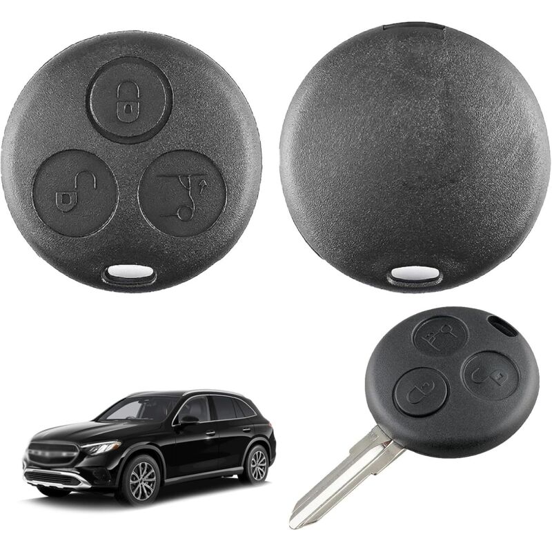Smart Key Shell Cases, Key Shells kompatibel mit Smart Fortwo, Smart Fortwo Fernbedienung, Smart 450 Fortwo Fernbedienung, Hochwertiges