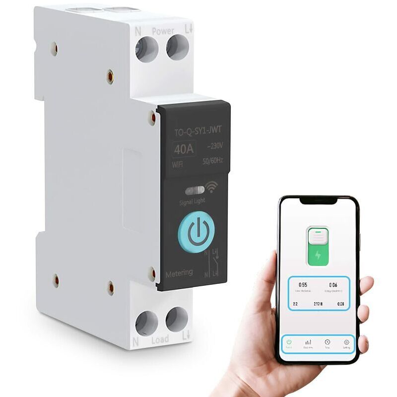 Linghhang - Smart WIFI-Schalter Haushaltsleistungsschalter Mobiltelefon-Fernbedienung 3 Timing-Modi für Haushaltsgeräte(40A)