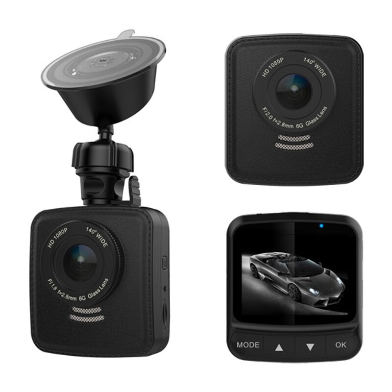 SmartGPS DVR-1100L Wi-Fi Dashcam Autokamera Videorekorder Full hd 2' G-Sensor Mikrofon Lautsprecher in Schwarz Lederoptik