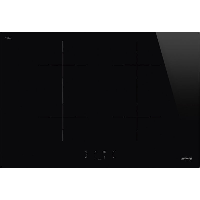 Smeg SIB2741D piano cottura Nero Da incasso 75 cm Piano cottura a induzione 4 Fornello(i)