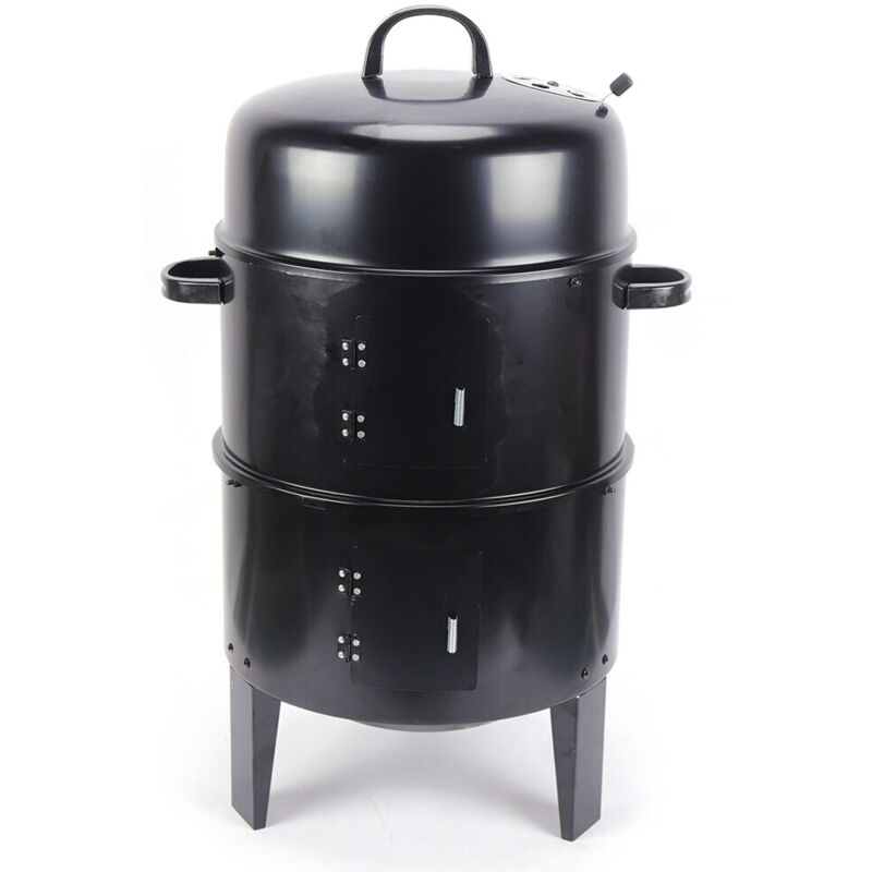 Senderpick - Smoked Holzkohlegrill Holzkohle Grill Räucherofen Grillofen+Thermometer