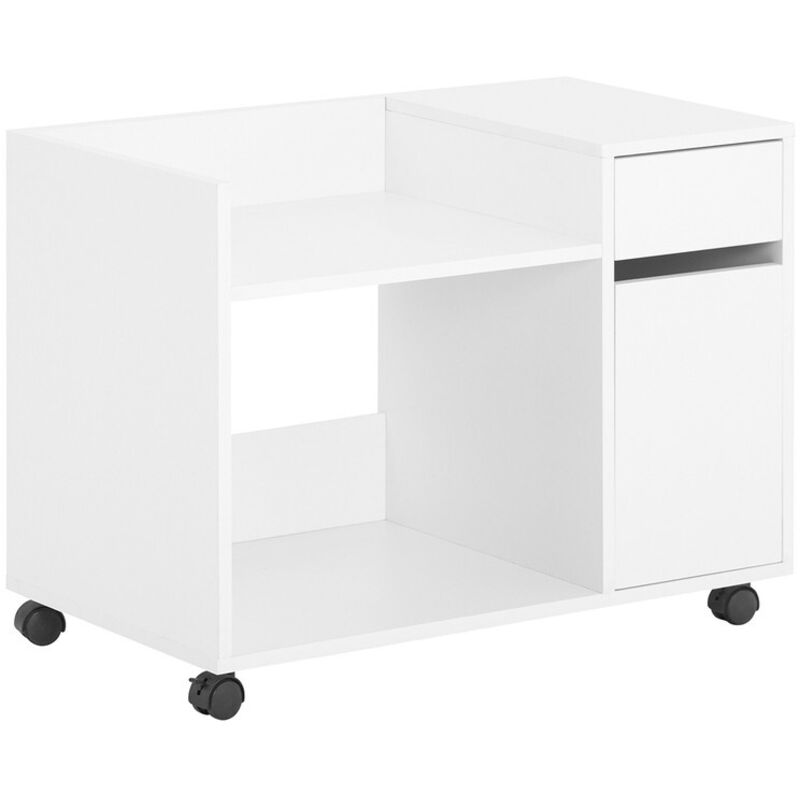 Sobuy - Aktenschrank Aktenschrankwagen Druckertisch Druckerständer Rollcontainer Lagerschrank Schrank für Büro Weiß bht ca. 72x54x40cm ASK02-W