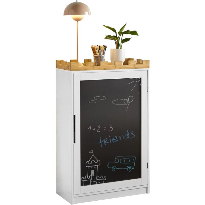 KMB43-W Kinder Kommode Kinderregal mit Tafel Kinder Bücherregal Spielzeugregal Aufbewahrungsschrank für Kinder Kinderschrank Kinderzimmer Möbel im