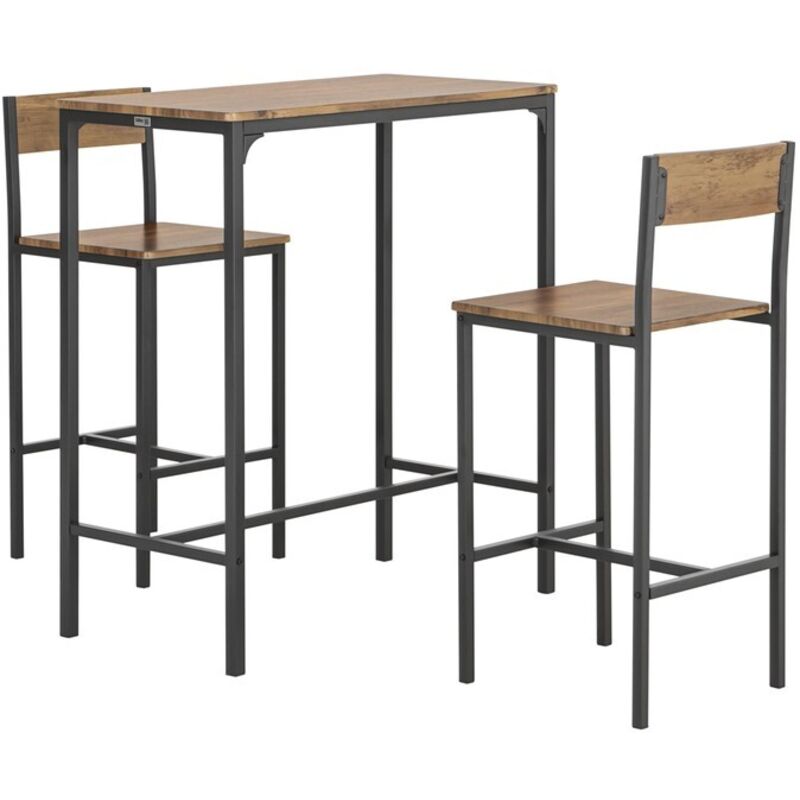 SoBuy OGT03-XL Bartisch Set 3-teilig Esstisch Bistrotisch Balkonmöbel Bistromöbe