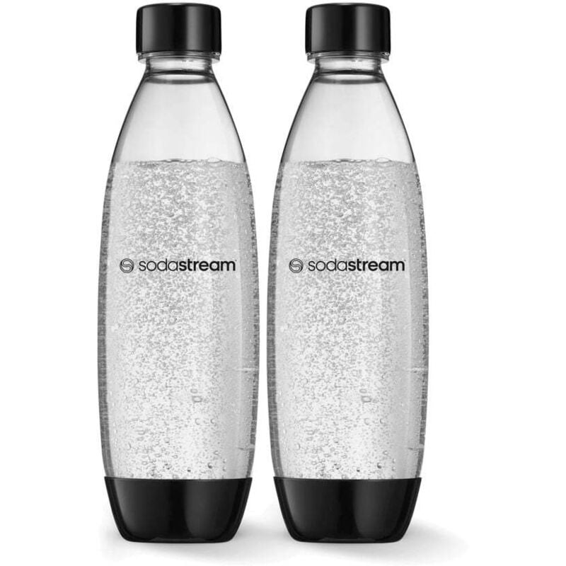 Sodastream - spülmaschinengeeignete Kunststoffflasche fuse 1L 2er-Set schwarz Trinkwassersprudler