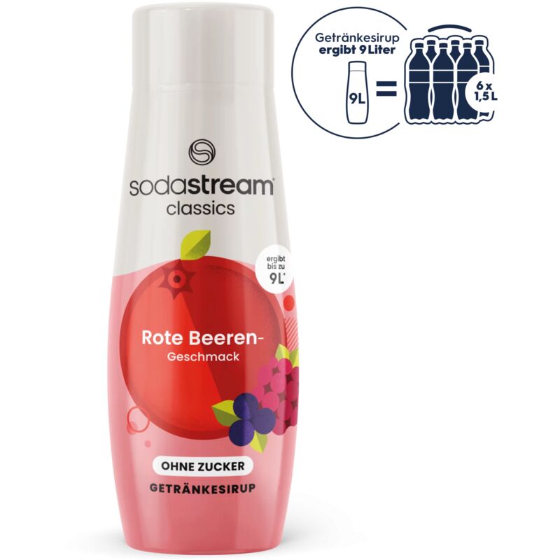 SodaStream Rote Beeren ohne Zucker Sirup 440ml Sirup für SodaStream