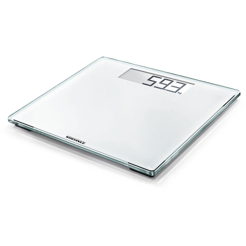 Digitale Personenwaage Style Sense Comfort 100, große, starke und extraflache Personen Digitalwaage, formschöne Waage mit LCD-Anzeige - Soehnle