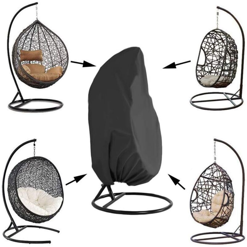 Garten-Hängesessel-Abdeckung, Rattan-Geflecht, wasserdicht, Hängesessel-Abdeckung, Eierstuhl-Abdeckung, wasser- und staubdicht – 190 x 115 cm,