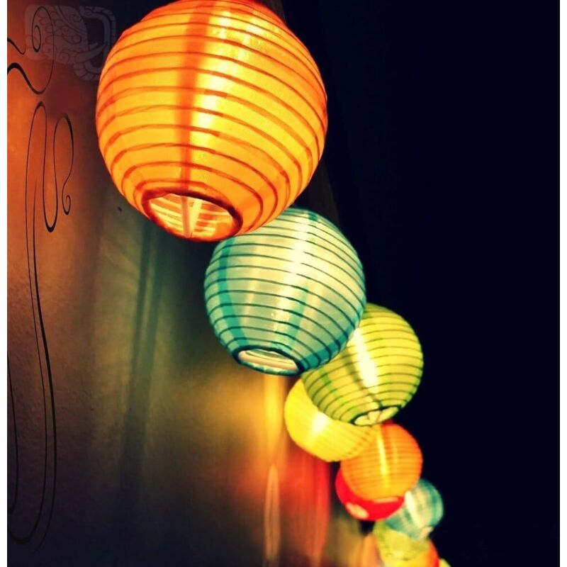 Solar-Lichterkette für den Außenbereich, 5 Meter, Laterne, 20 LED-Laternen, wasserdichte Solar-Lichterkette, Weihnachtsdekoration für Garten,