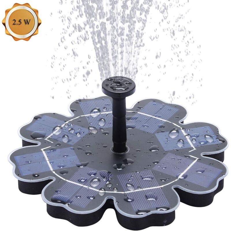 Solarwasserpumpe, 2,5 w Solar-Teichpumpe, Vogelbad-Springbrunnen, schwimmende Wasserpumpe für den Außenbereich, Solar-Umwälzwasserfall für Pool,
