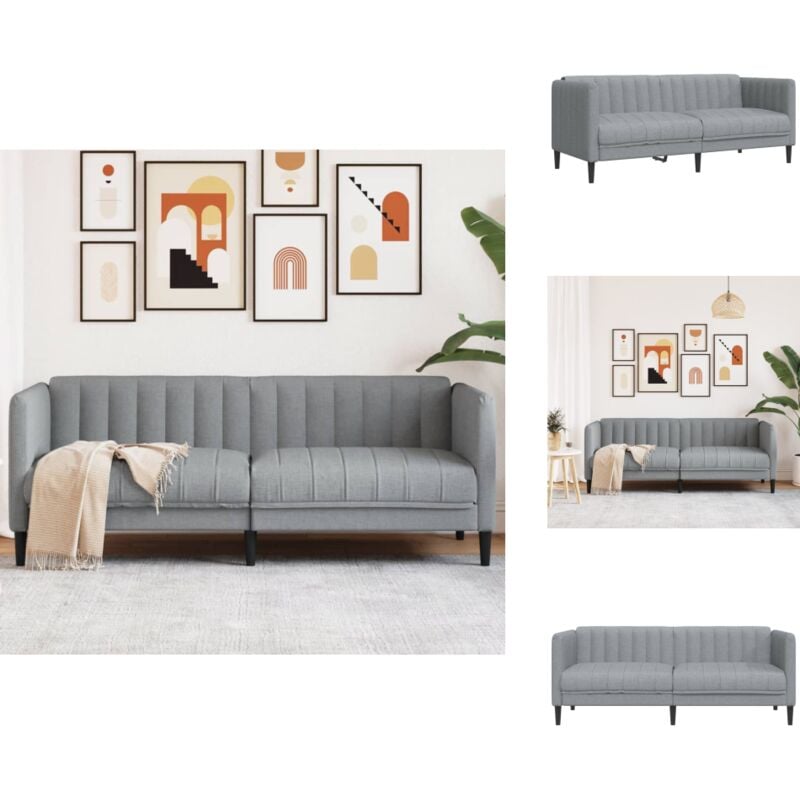 Sofa 2-Sitzer Hellgrau Stoff - Sofas - Wohnzimmersofa - 2-Sitzer Sofa - Grau Sofa - Hellgraues Sofa