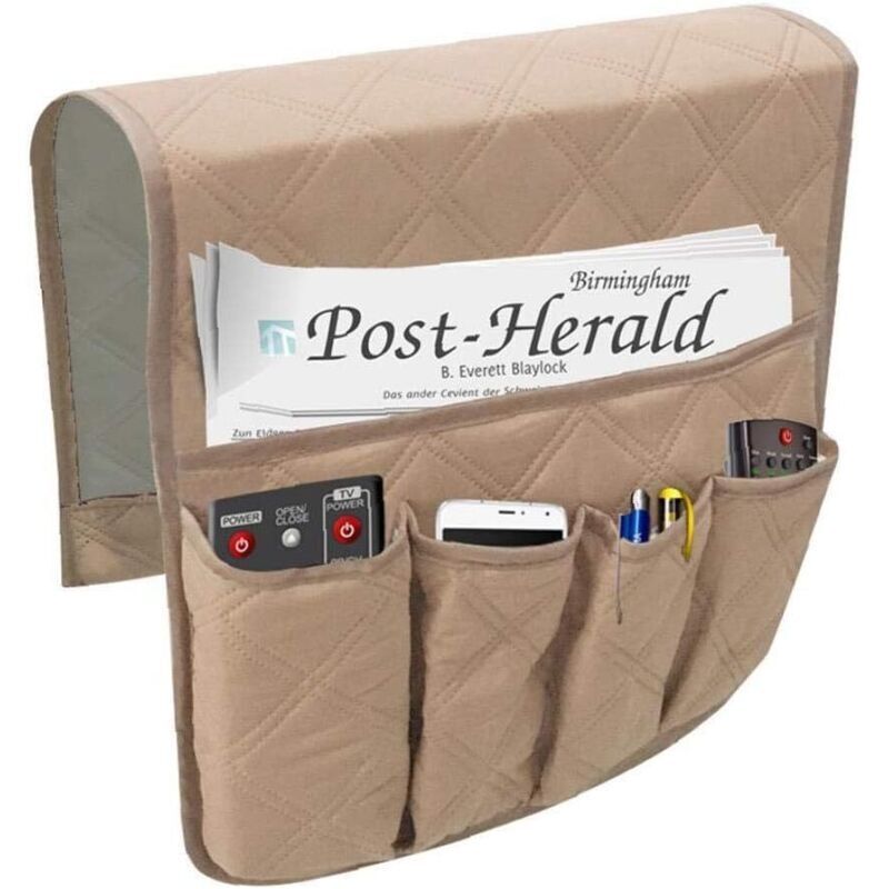 Sofa-Sessel-Armlehnen-Organizer, 5 Taschen, Aufbewahrungs-Sessel-Organizer für Tablet, Handy, Notizbuch, Buch, Comic, TV-Fernbedienung