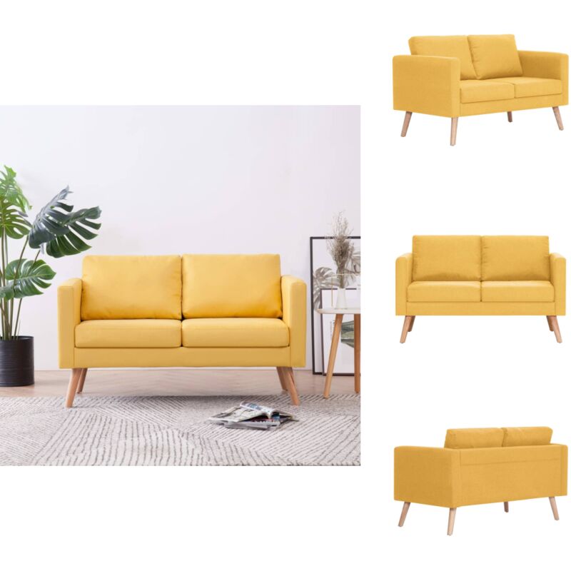 Vidaxl - 2-Sitzer-Sofa Stoff Gelb - 2-Sitzer Sofa - Couch - Wohnzimmermöbel - Gelbes Sofa - Bequemes Sofa