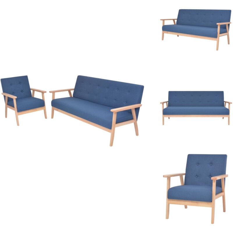 Vidaxl - Sofagarnitur 2-tlg. Stoff Blau - Sofagarnitur - Couchgarnitur - Wohnlandschaft - Esszimmerstuhl - Blau Sofa