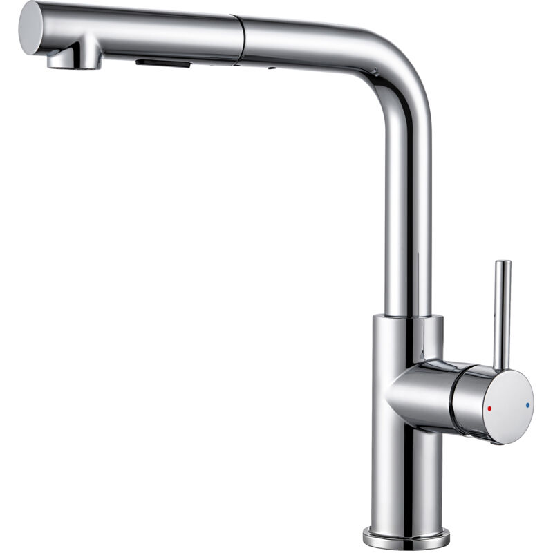 Sofetiy Max Ausziehbare Küchenarmatur – 2 Strahlarten, 360° drehbar Wasserhahn, Hochdruck Mischbatterie Küche, Chrom