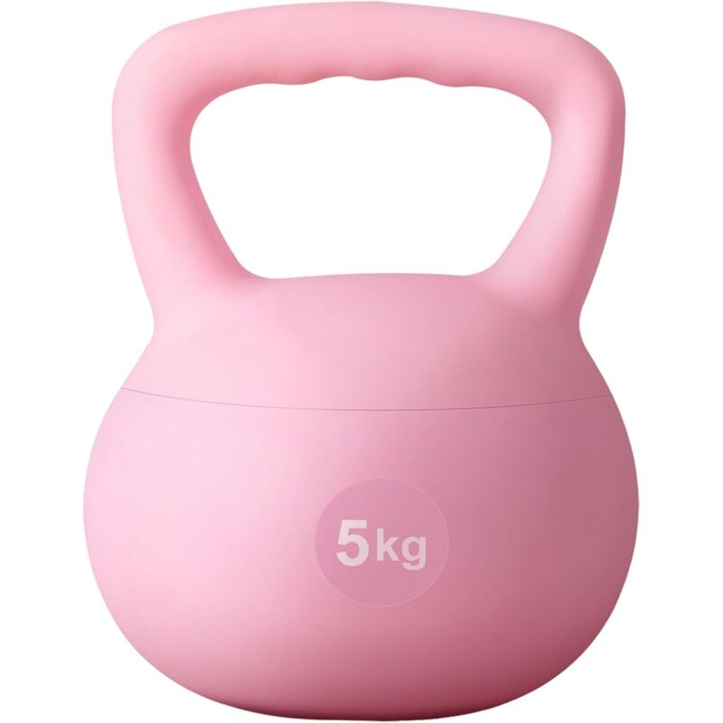 SOGES Kettlebells Kugelhantel Soft 5kg Professional Kugelhantel Leise Weiche Kettlebell Fitness Hantel für Heimattraining Gym Krafttraining,Rosa