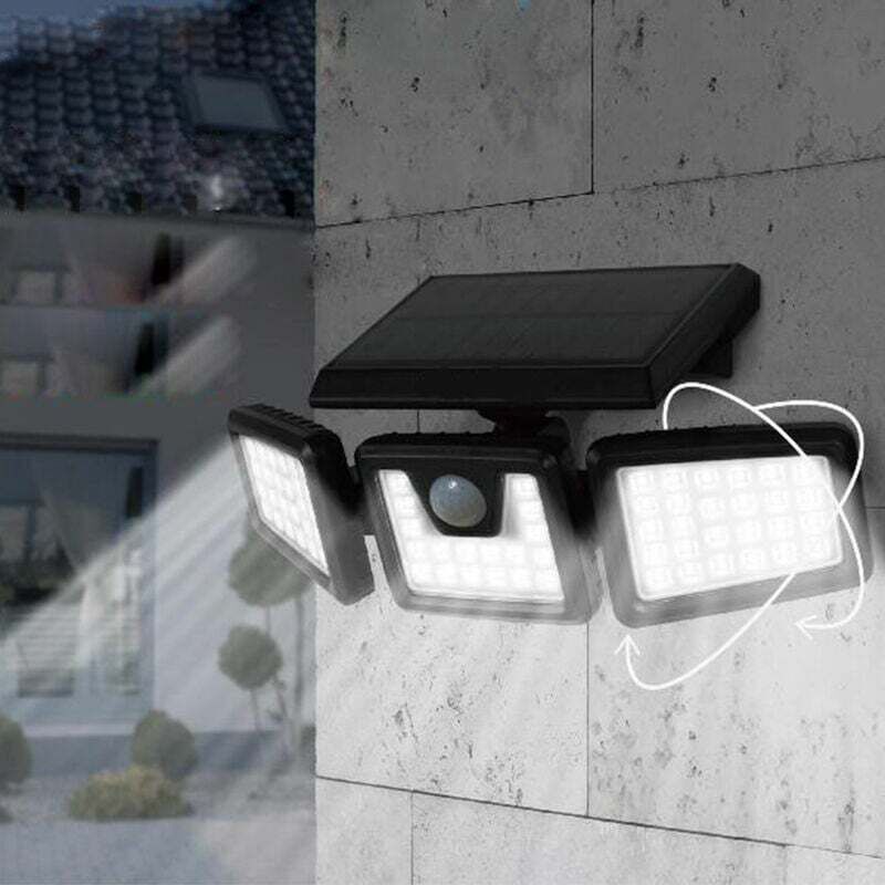 Solar-Außenlampe mit Bewegungsmelder, 70 kaltweiße LED-Außenleuchten 650 lm, 2200 mAh Solar-Außenlampe, IP65 wasserdichtes Solar-LED-Außenlicht