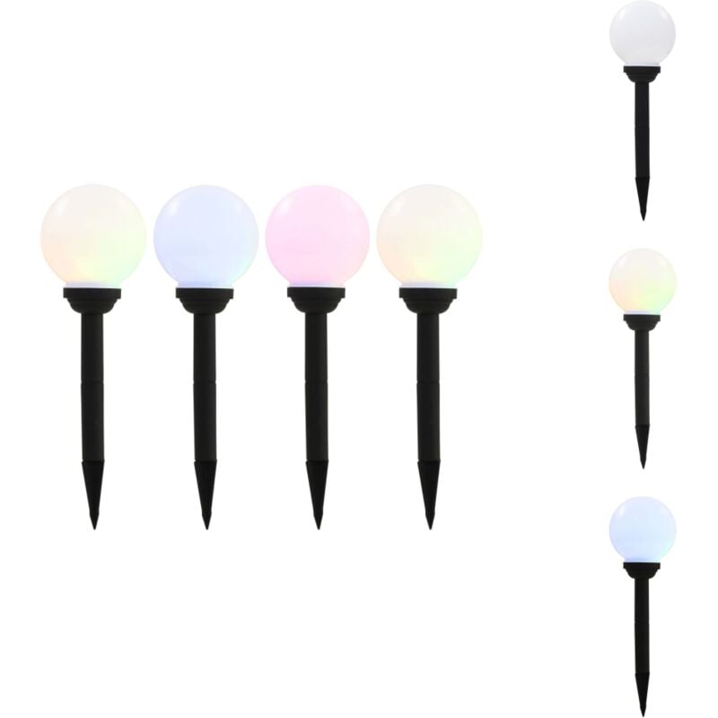 Solar-Außenleuchten 4 Stk. led Kugelförmig 15 cm rgb - Sonnenlaterne - Outdoor Beleuchtung - Gartenbeleuchtung - led Laterne - Solar Lampen
