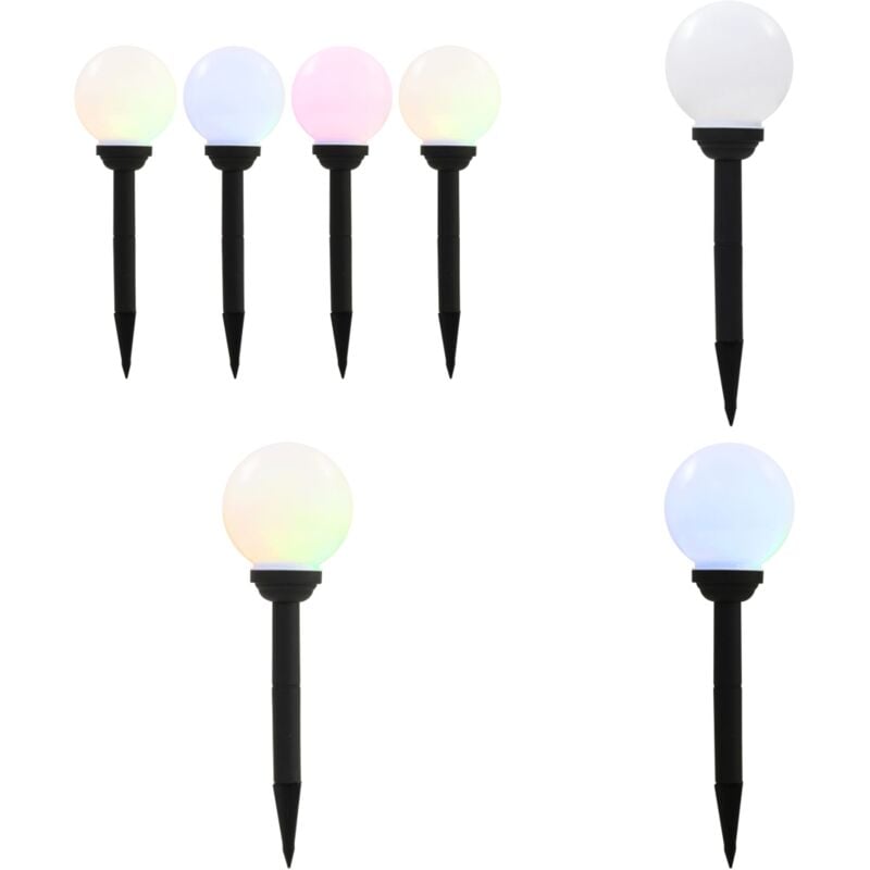 Solar-Außenleuchten 4 Stk. led Kugelförmig 15 cm rgb - Sonnenlaterne - Outdoor Beleuchtung - Gartenbeleuchtung - led Laterne - Solar Lampen - Home &