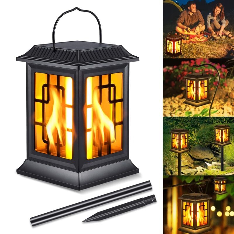 Solar-Flammenlampe, IP65 wasserdichte Solar-Flammenlichter für den Außenbereich mit realistischem Flammeneffekt, Solar-Taschenlampe für den