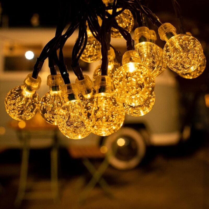 Solar-Lichterkette, 12 m, 100 LEDs, Lichterkette für den Außenbereich, Solar-Gartenleuchten, 8 Modi, wasserdichte Solar-Terrassenleuchten für