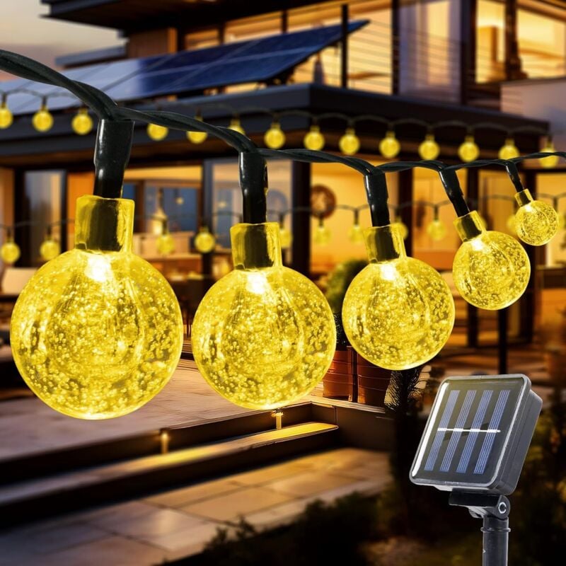 Solar-Lichterkette für den Außenbereich, 10 m, 80 LEDs, Solar-Lichterkette für den Außenbereich, 8 Modi, IP44 wasserdicht, Solar-Lichterkette